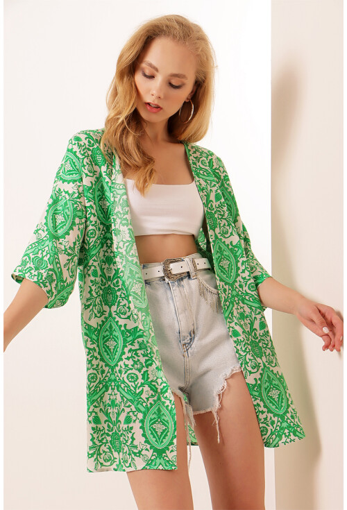 5863 Desenli Kimono
