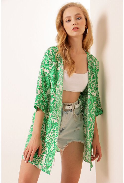 5863 Desenli Kimono