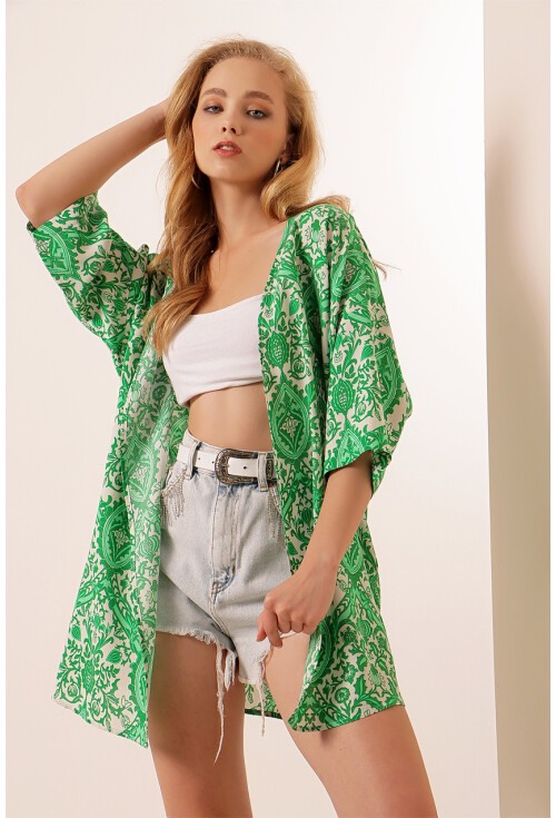 5863 Desenli Kimono