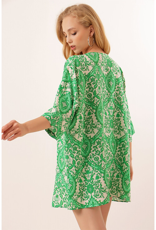 5863 Desenli Kimono