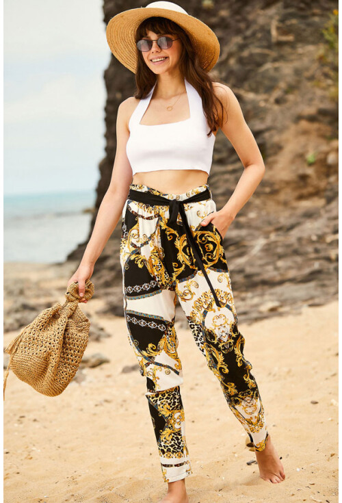 6277 Bel Kuşak Şalvar Pantolon