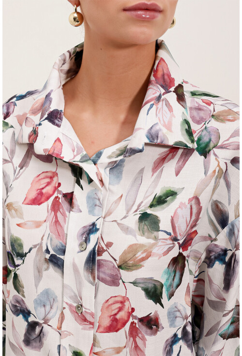 6607 Patterned Linen Two-Piece Set