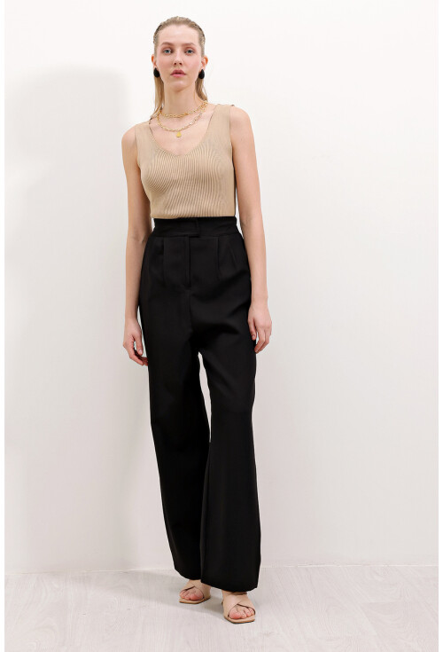 6612 High-Waist Fabric Pants