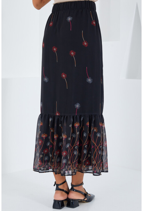 8010 Patterned Chiffon Skirt