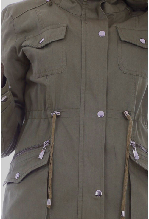 9000 Kapşonlu Gabardin Kaban