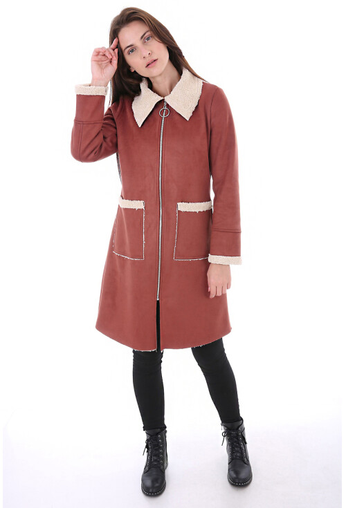 9051 Kürklü Süet Kaban