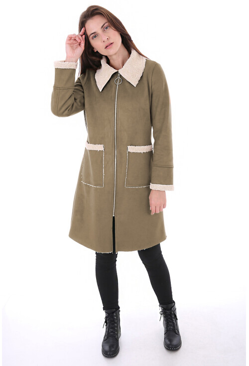 9051 Kürklü Süet Kaban