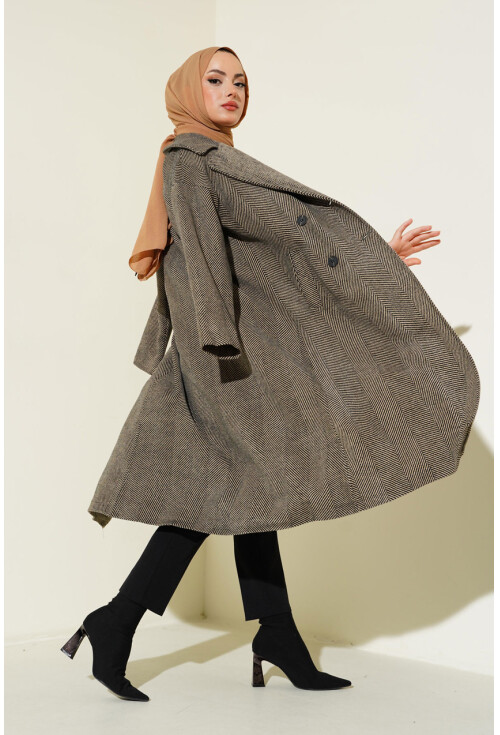 9113 Oversized Wide Fit Wool Long Coat