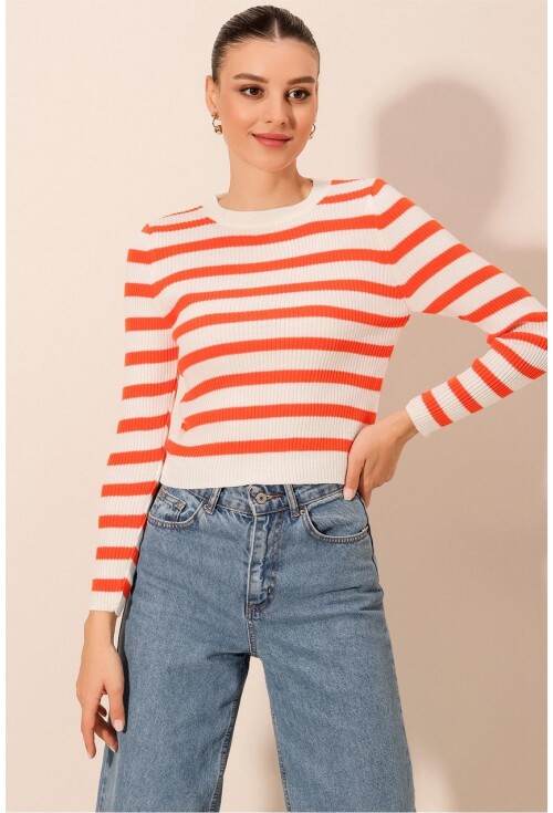 15838 Striped Knit Sweater