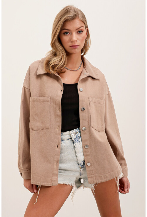 20192 Oversize Gabardin Gömlek Ceket