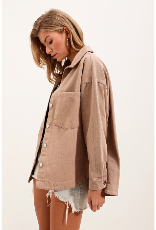 20192 Oversize Gabardin Gömlek Ceket