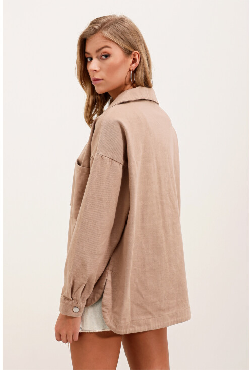 20192 Oversize Gabardin Gömlek Ceket