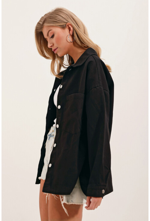 20192 Oversize Gabardin Gömlek Ceket