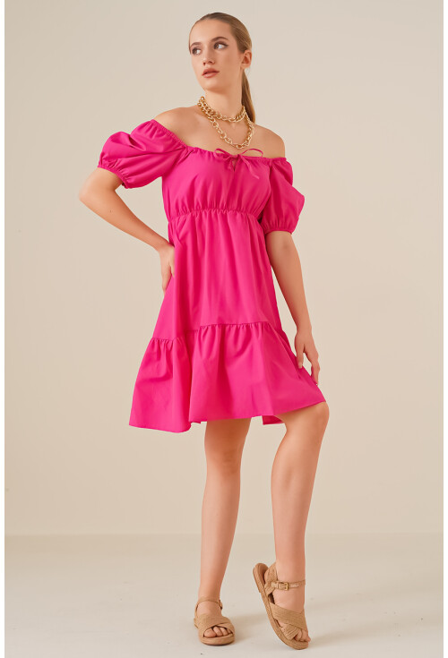 2351 Kloş Poplin Elbise