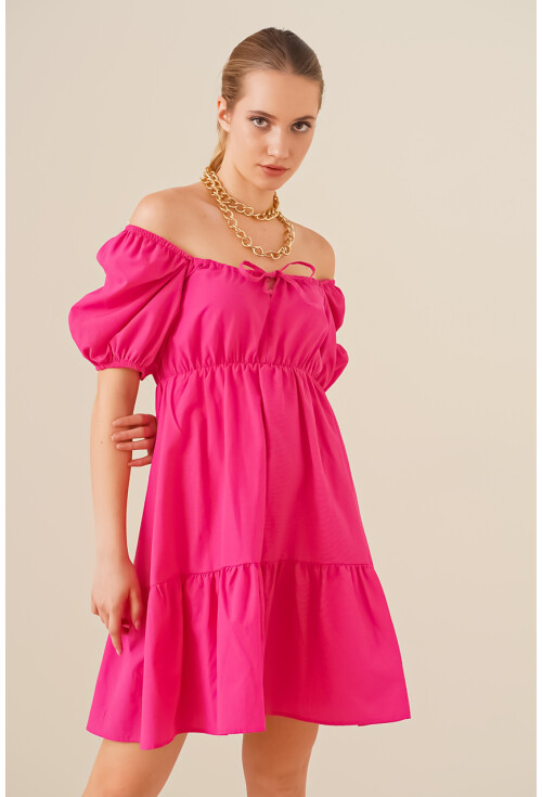 2351 Kloş Poplin Elbise
