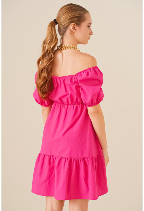 2351 Kloş Poplin Elbise