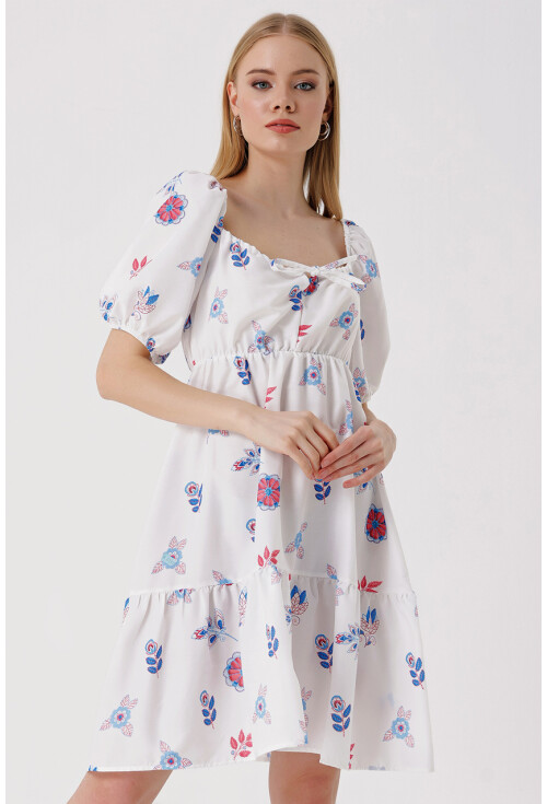 2351 Kloş Poplin Elbise