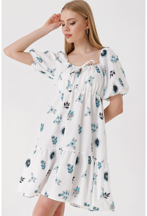 2351 Kloş Poplin Elbise