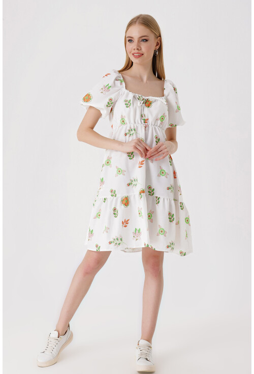 2351 Kloş Poplin Elbise