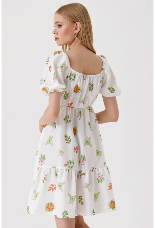 2351 Kloş Poplin Elbise
