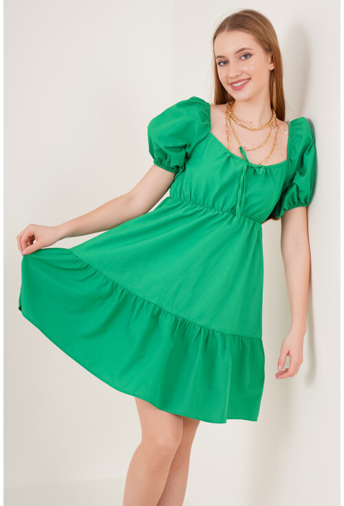 2351 Kloş Poplin Elbise
