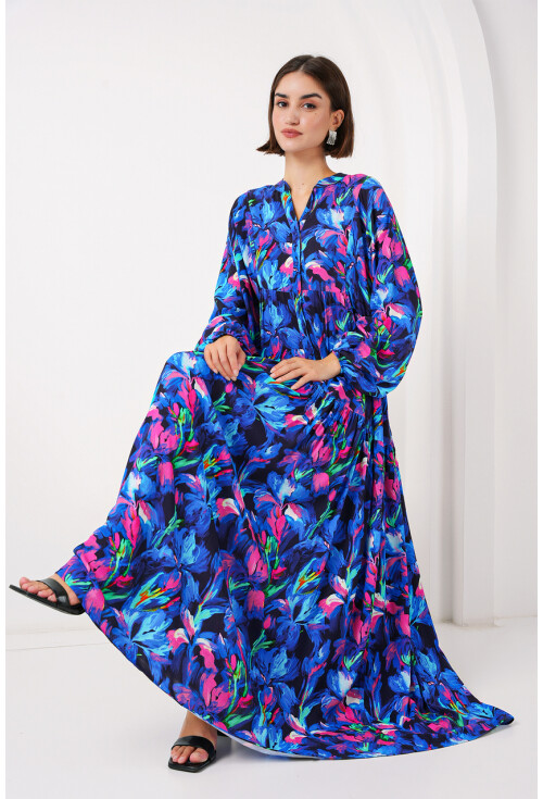 2423 Otantik Desenli Elbise