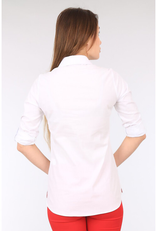 3463 Şerit Detaylı Polo Yaka Gömlek