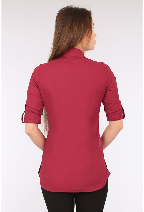 3463 Şerit Detaylı Polo Yaka Gömlek