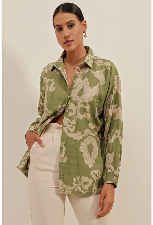 3900 Oversize Uzun Basic Gömlek
