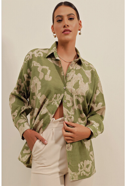 3900 Oversize Uzun Basic Gömlek