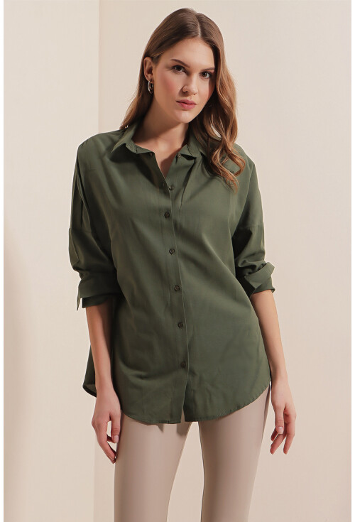 3900 Oversize Uzun Basic Gömlek