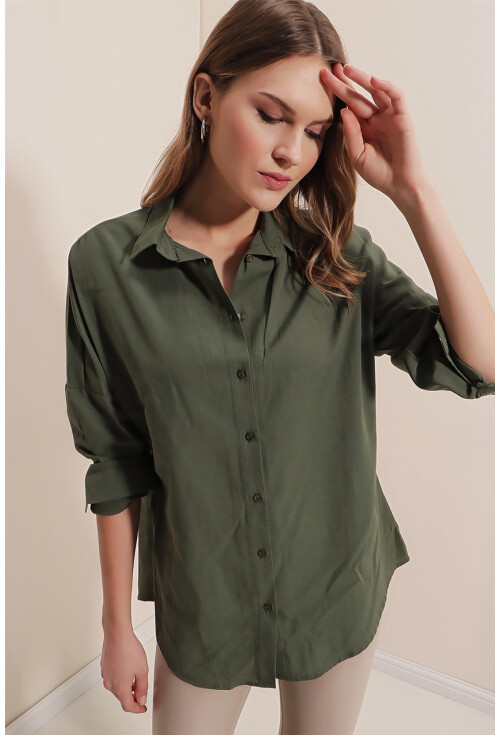 3900 Oversize Uzun Basic Gömlek