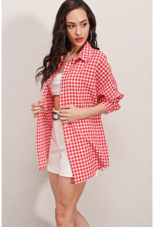 3900 Oversize Uzun Basic Gömlek