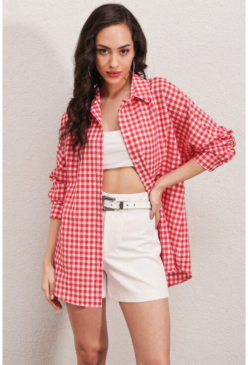 3900 Oversize Uzun Basic Gömlek