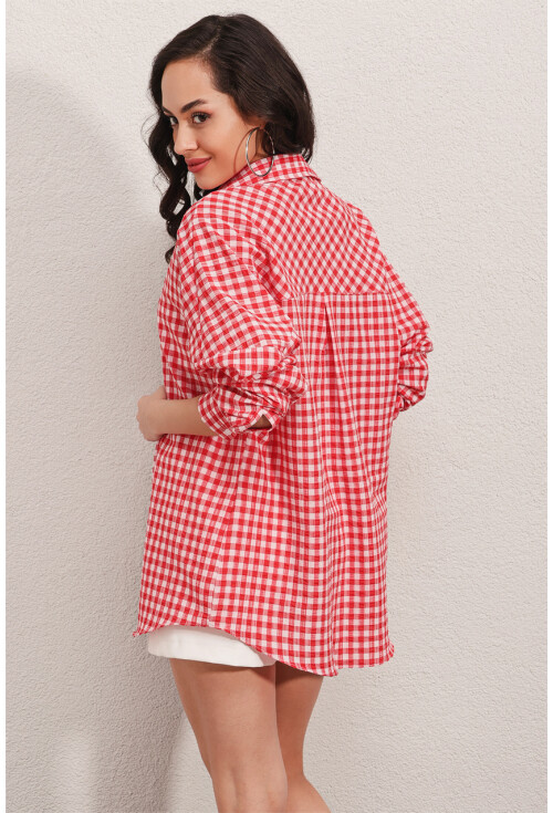 3900 Oversize Uzun Basic Gömlek