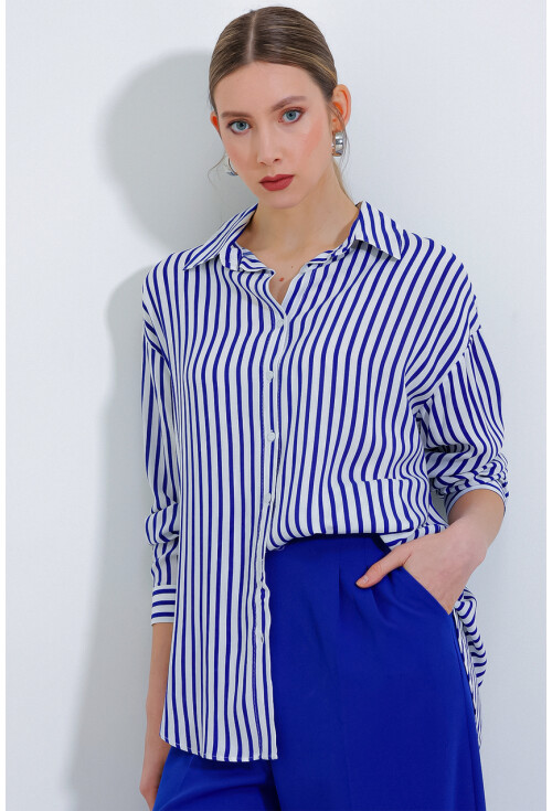 3900 Oversize Uzun Basic Gömlek