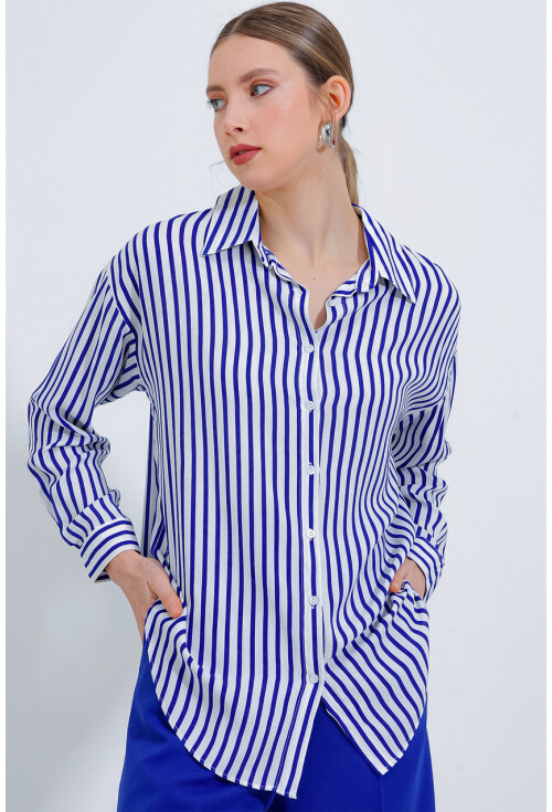 3900 Oversize Uzun Basic Gömlek