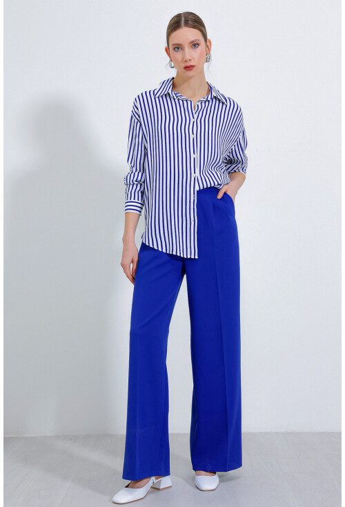 3900 Oversize Uzun Basic Gömlek