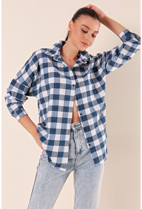 3900 Oversize Uzun Basic Gömlek