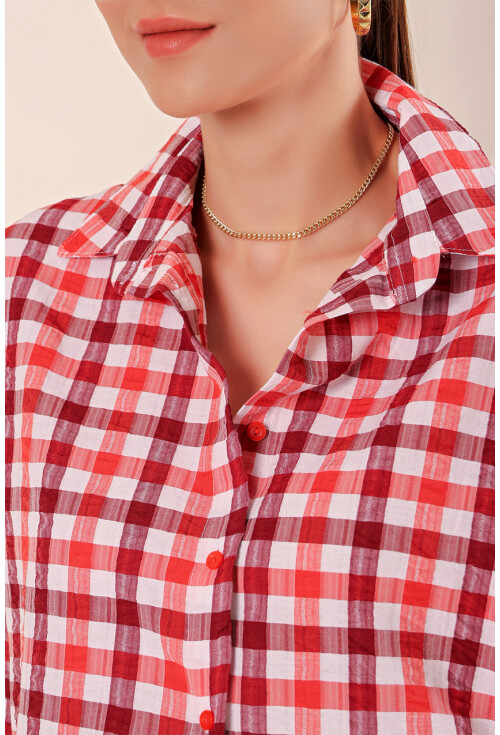 3900 Oversize Uzun Basic Gömlek