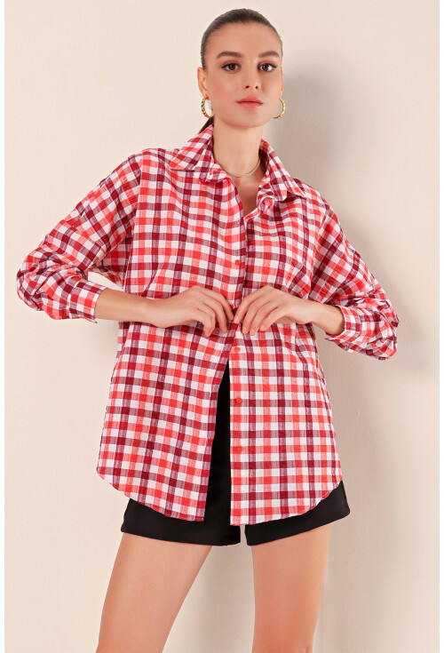 3900 Oversize Uzun Basic Gömlek