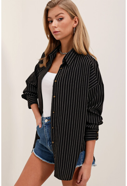 3900 Oversize Uzun Basic Gömlek