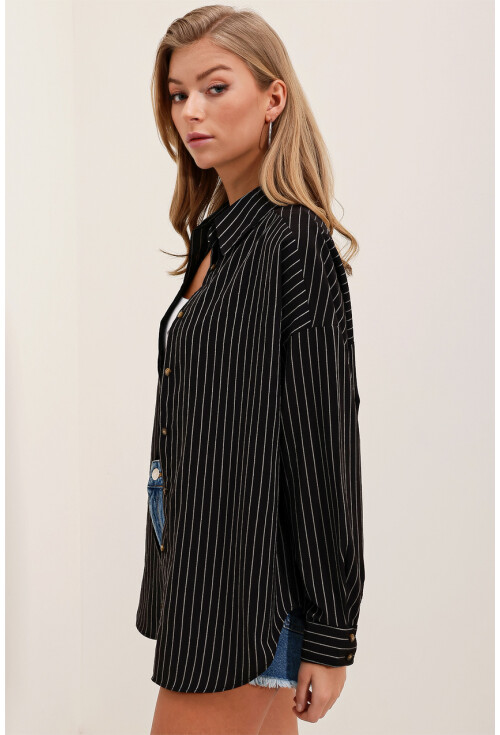 3900 Oversize Uzun Basic Gömlek
