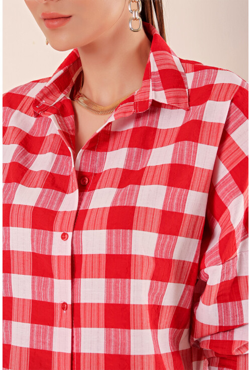 3900 Oversize Uzun Basic Gömlek
