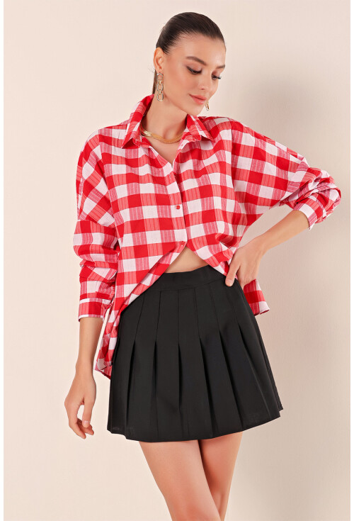 3900 Oversize Uzun Basic Gömlek