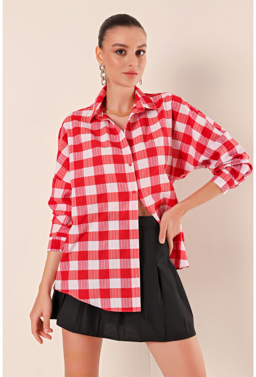 3900 Oversize Uzun Basic Gömlek