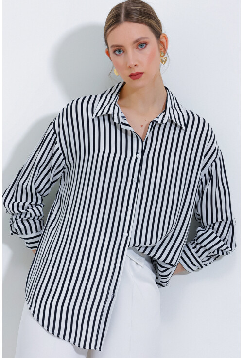3900 Oversize Uzun Basic Gömlek