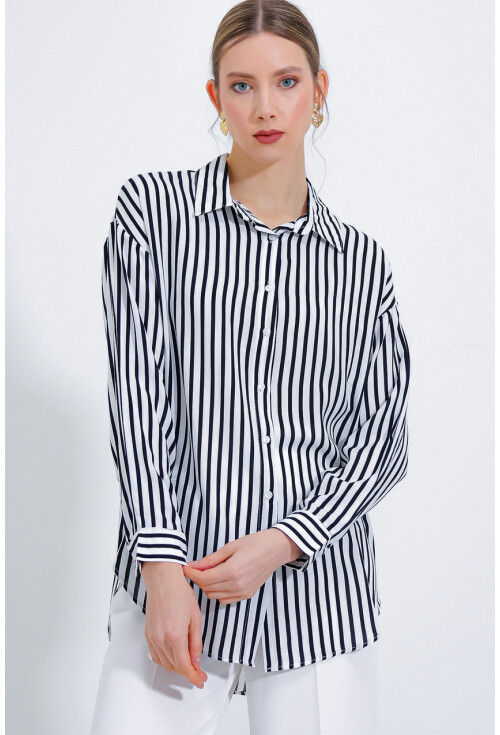 3900 Oversize Uzun Basic Gömlek