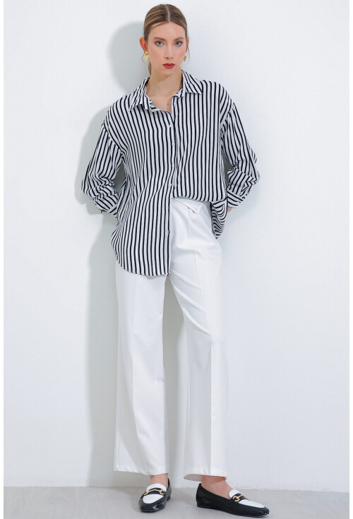 3900 Oversize Uzun Basic Gömlek