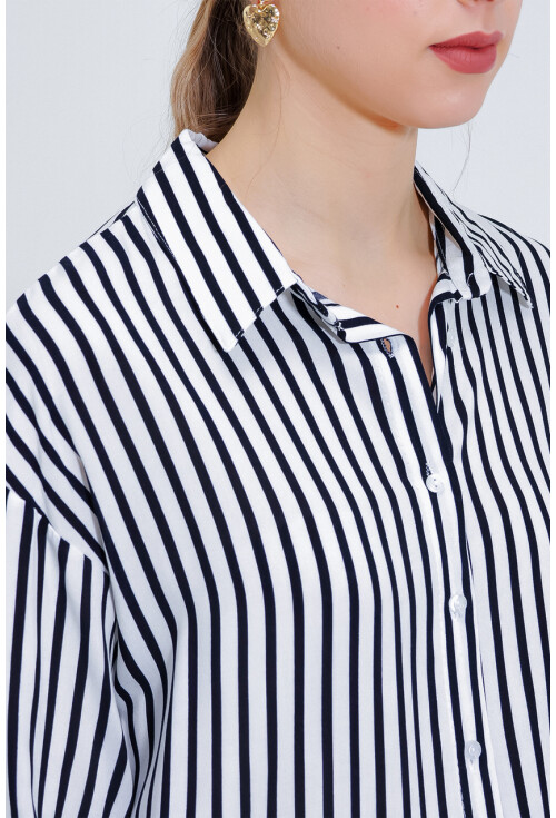 3900 Oversize Uzun Basic Gömlek